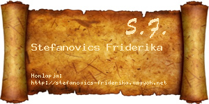 Stefanovics Friderika névjegykártya